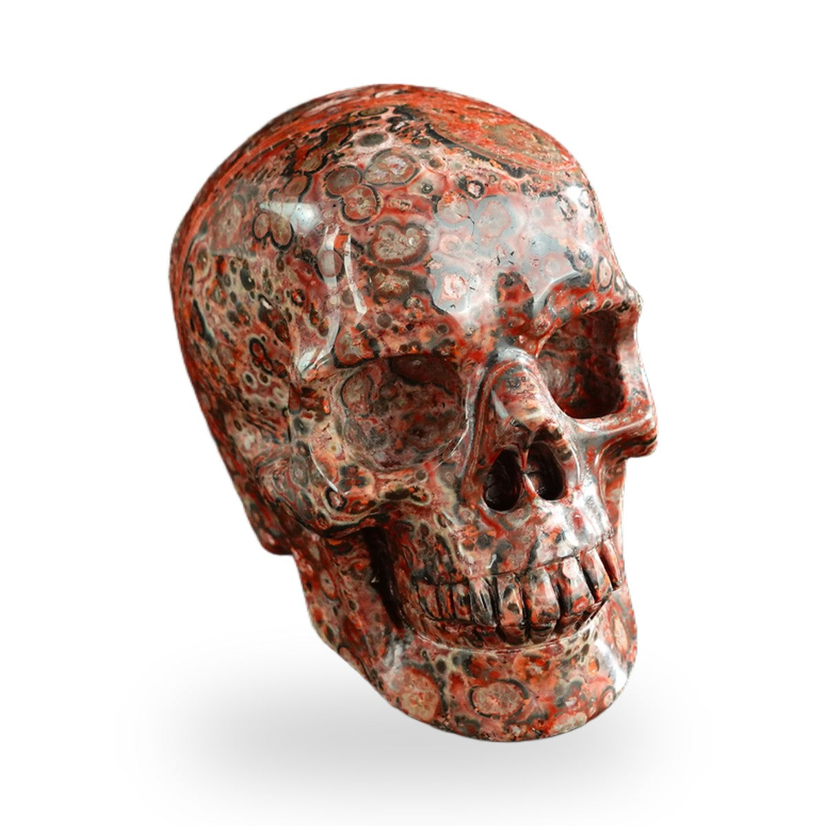 Red Leopard Skin Jasper crystal skull 3" SKH30LS13 photo 3