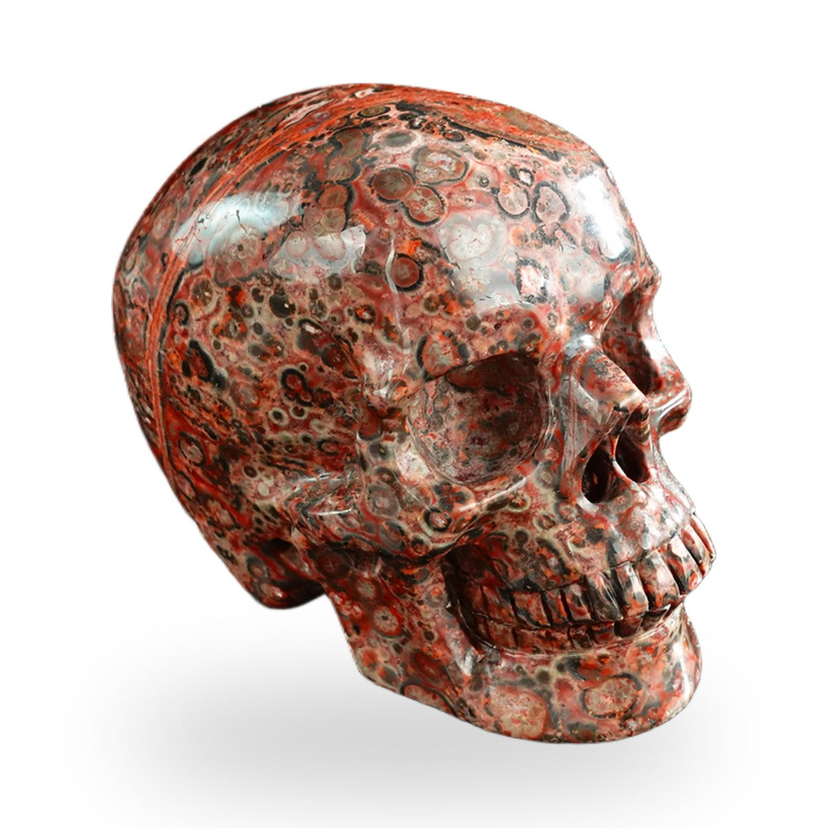 Red Leopard Skin Jasper crystal skull 3" SKH30LS13 photo 4
