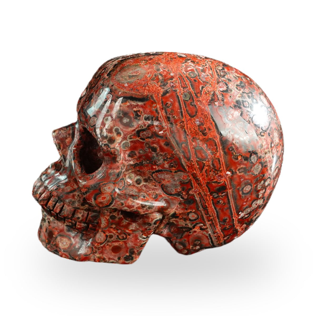 Red Leopard Skin Jasper crystal skull 3" SKH30LS13 photo 6