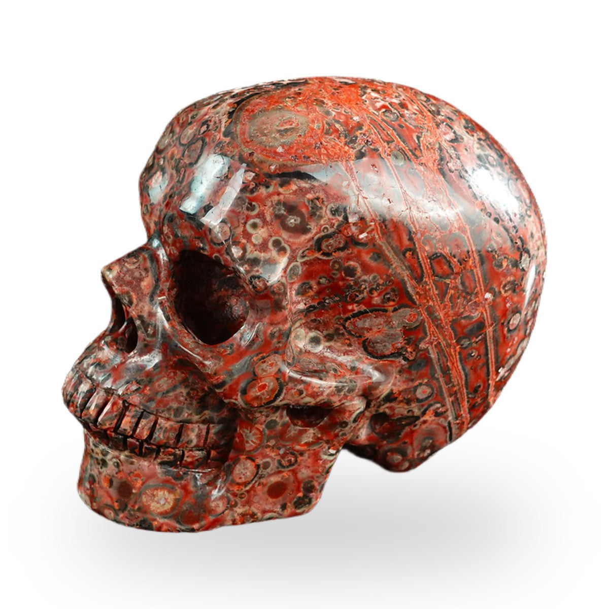 Red Leopard Skin Jasper crystal skull 3" SKH30LS13 photo 7