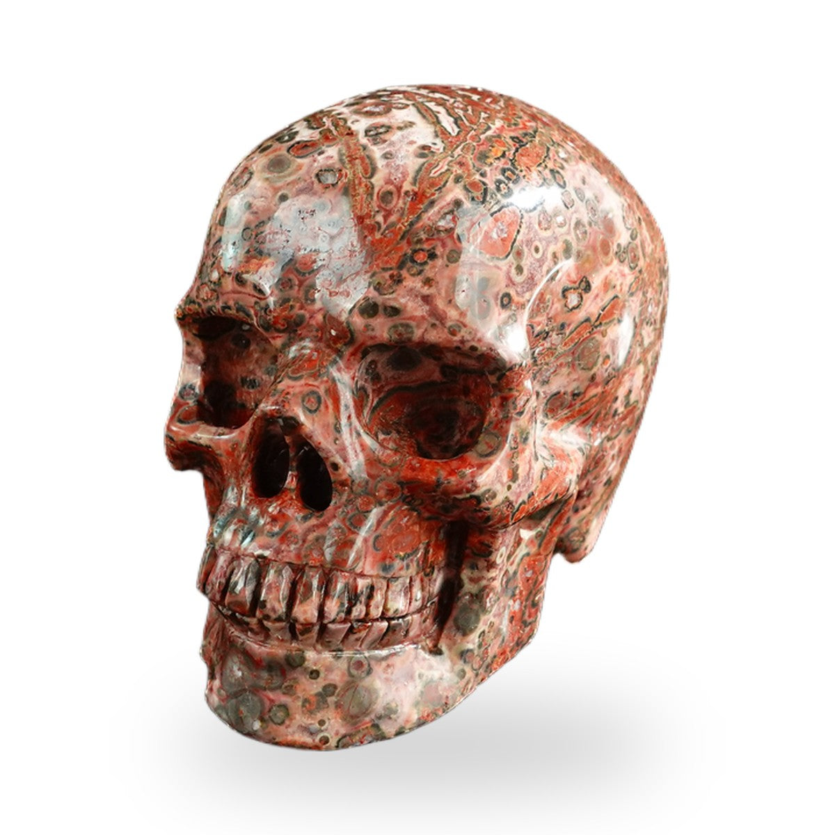 Red Leopard Skin Jasper crystal skull 3" SKH30LS14 photo 2