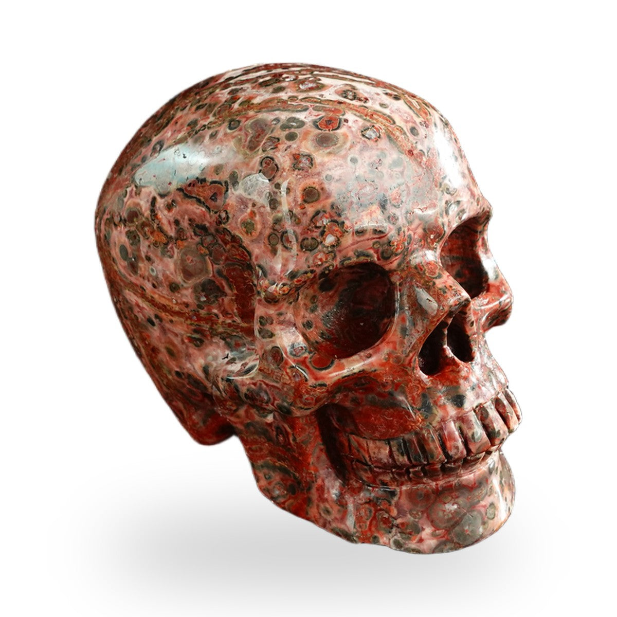 Red Leopard Skin Jasper crystal skull 3" SKH30LS14 photo 4