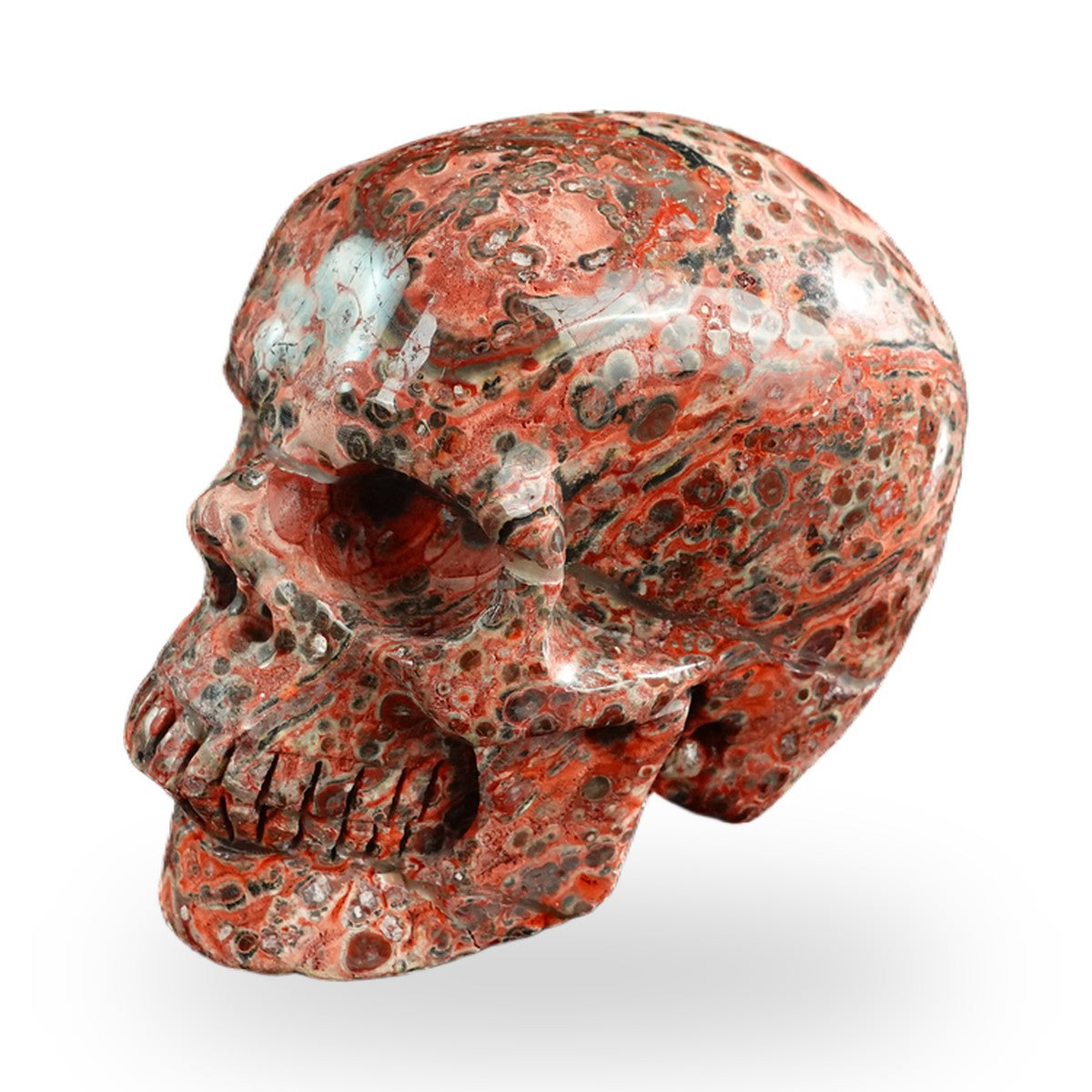 Red Leopard Skin Jasper crystal skull 3" SKH30LS15 photo 7
