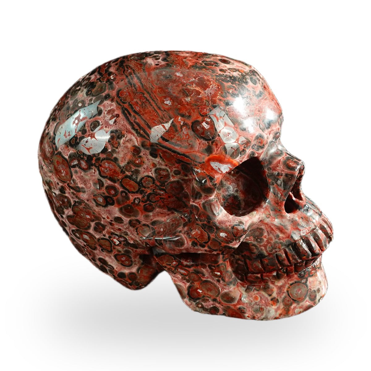 Red Leopard Skin Jasper crystal skull 3" SKH30LS16 photo 4