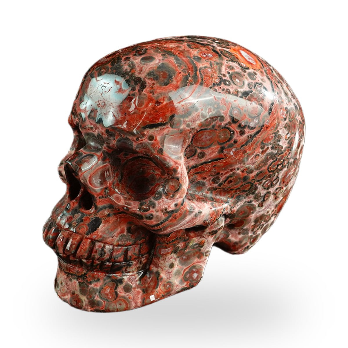 Red Leopard Skin Jasper crystal skull 3" SKH30LS16 photo 7