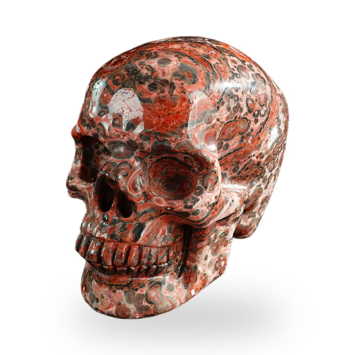 Red Leopard Skin Jasper crystal skull 3" SKH30LS16 photo 8