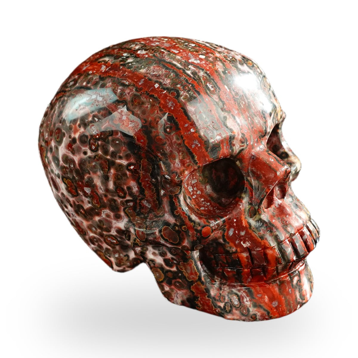 Red Leopard Skin Jasper crystal skull 3" SKH30LS17 photo 3