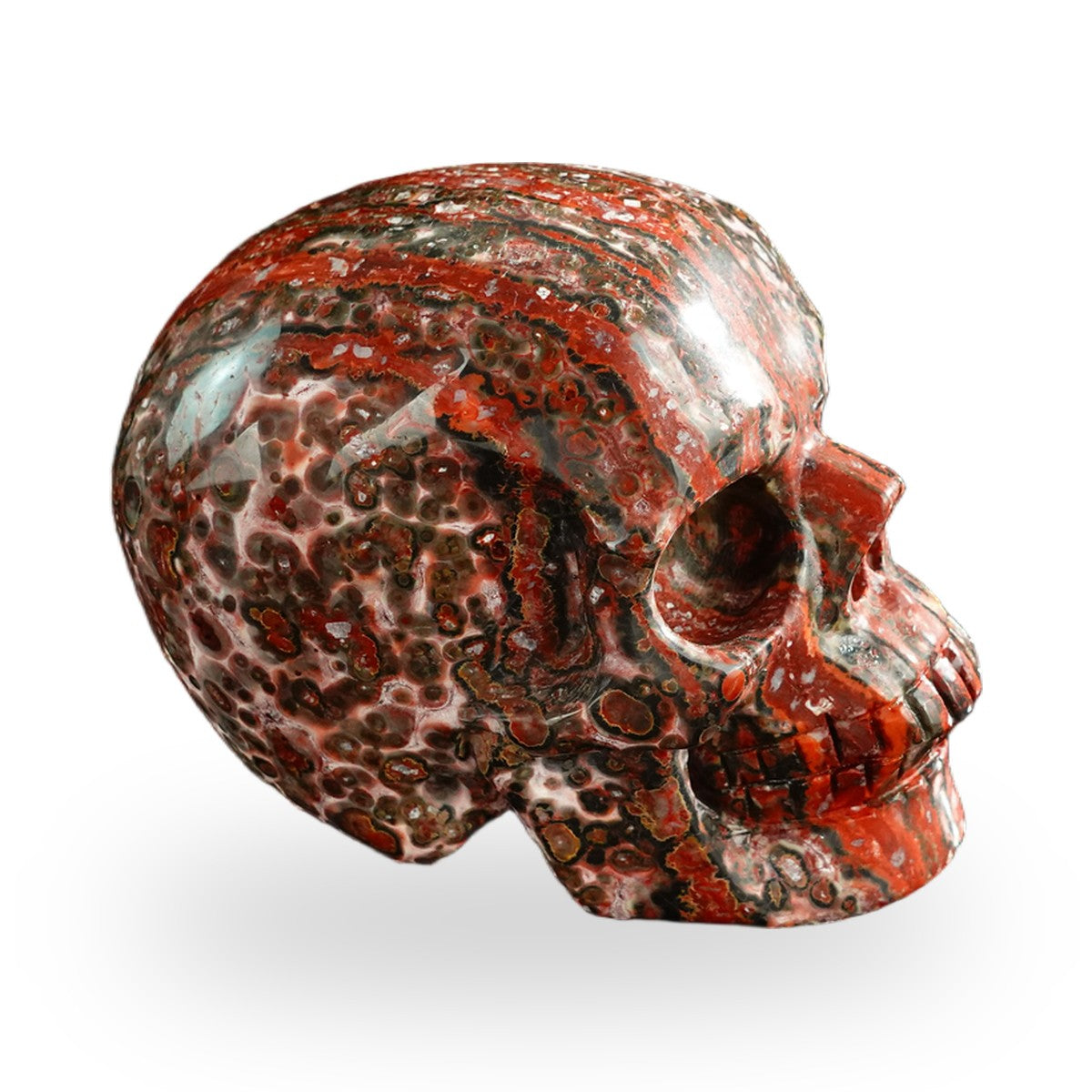 Red Leopard Skin Jasper crystal skull 3" SKH30LS17 photo 4