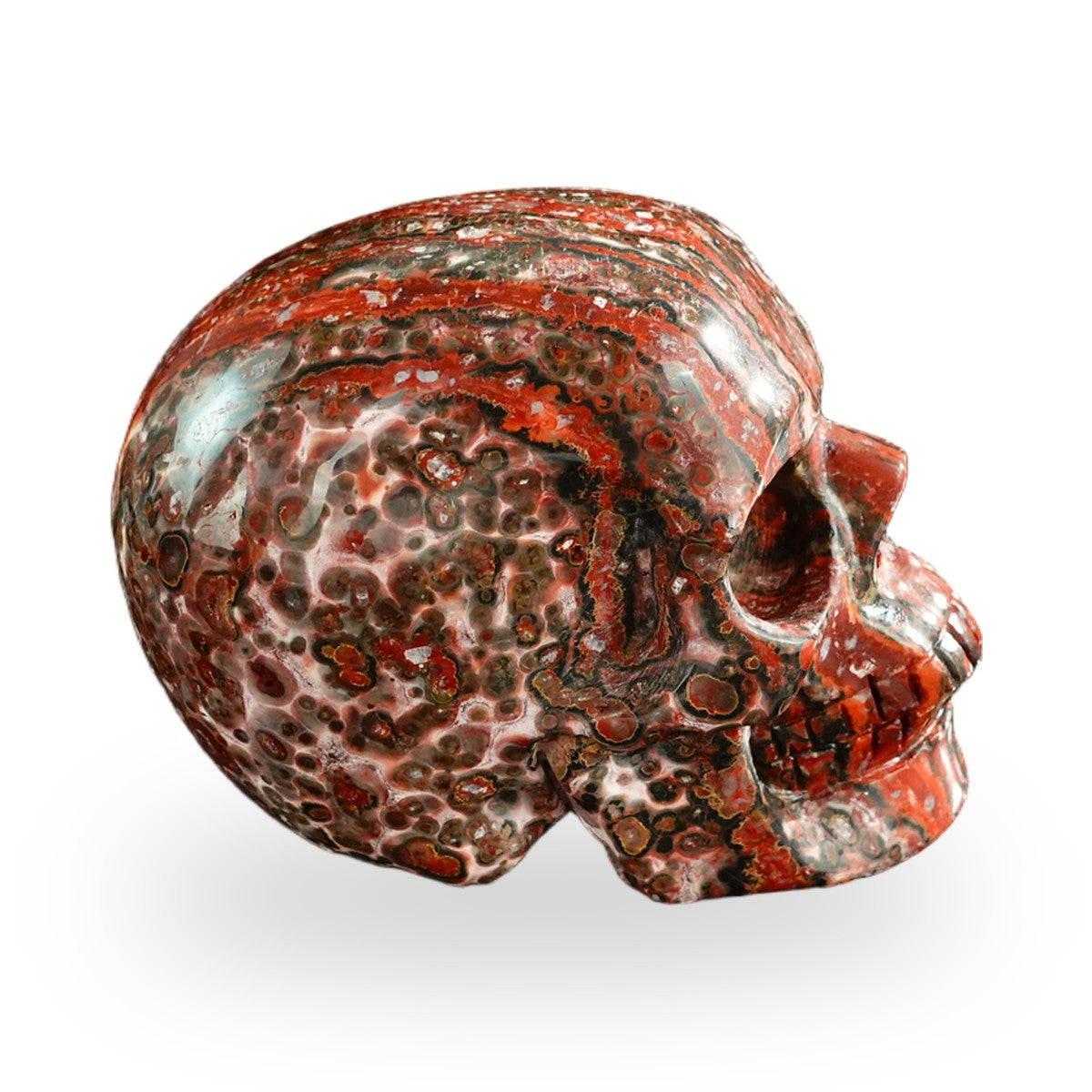Red Leopard Skin Jasper crystal skull 3" SKH30LS17 photo 5
