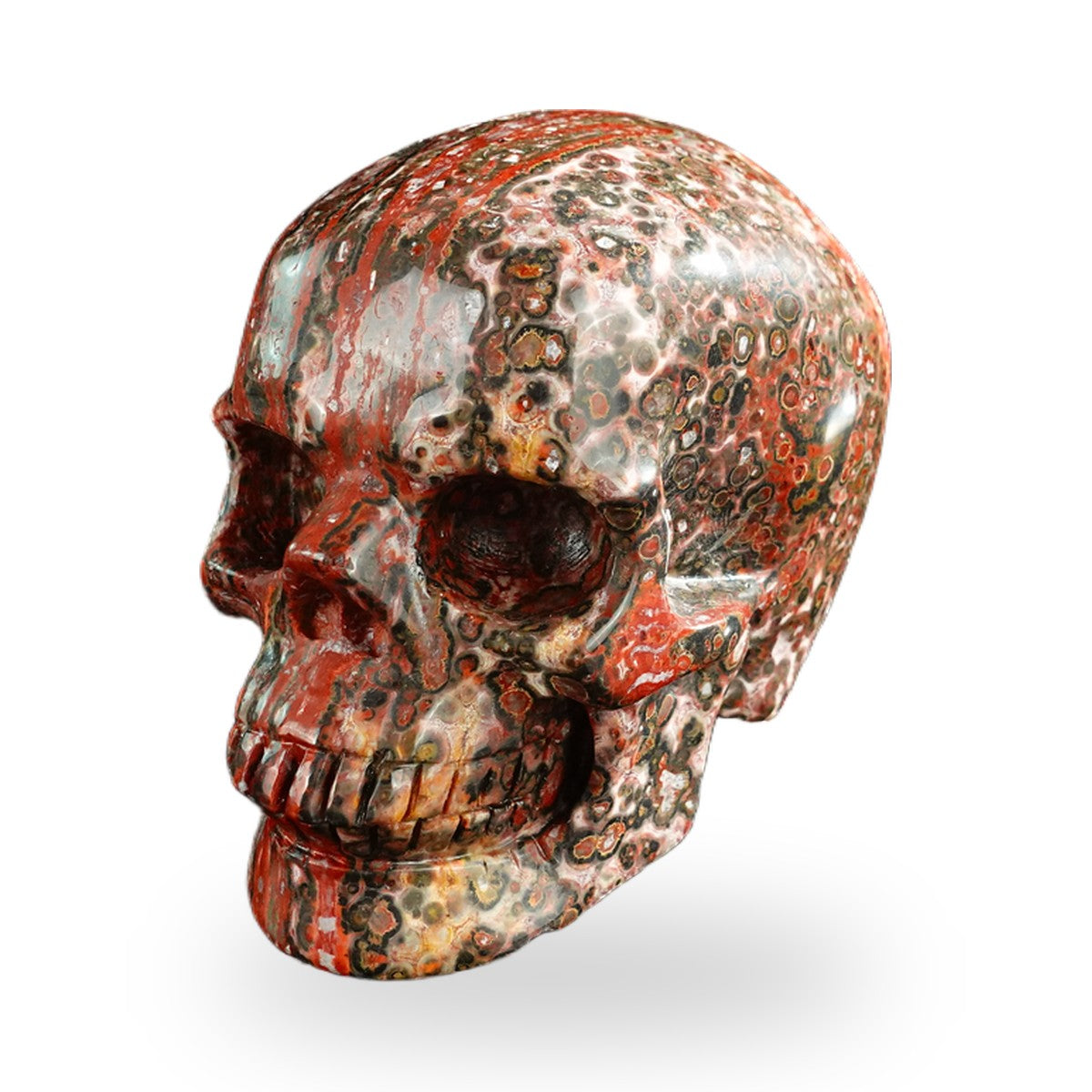 Red Leopard Skin Jasper crystal skull 3" SKH30LS17 photo 8