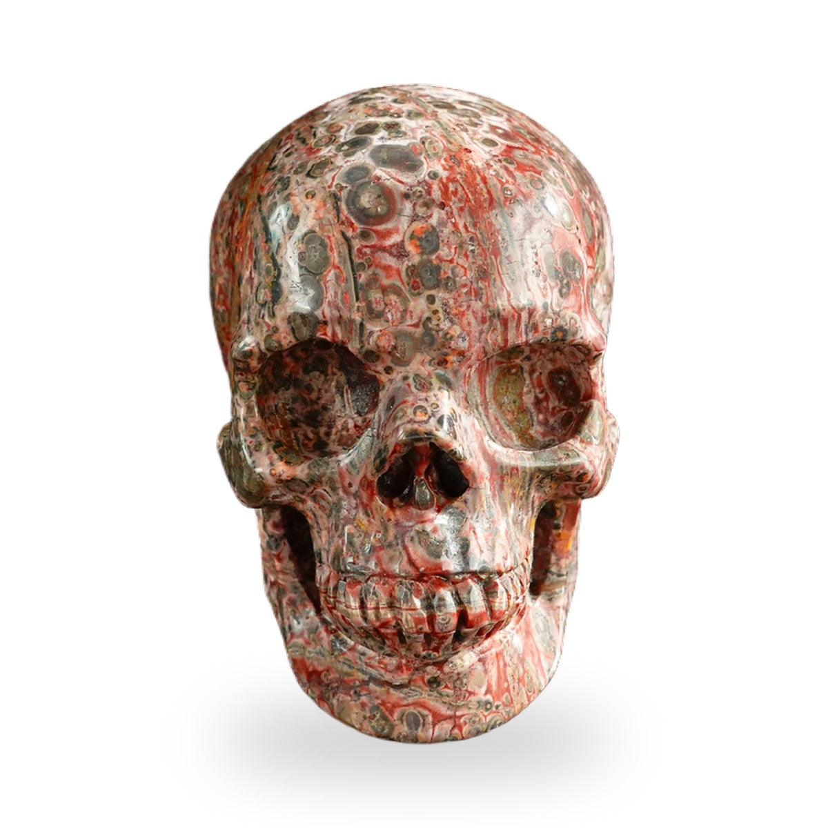 Red Leopard Skin Jasper crystal skull 3" SKH30LS18 photo 1
