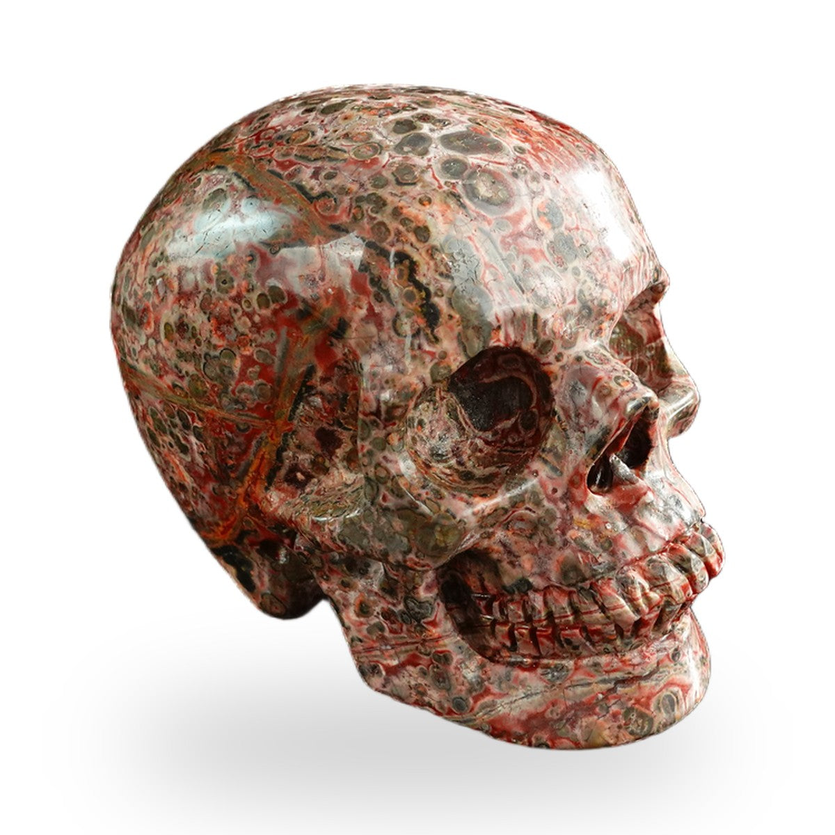 Red Leopard Skin Jasper crystal skull 3" SKH30LS18 photo 3