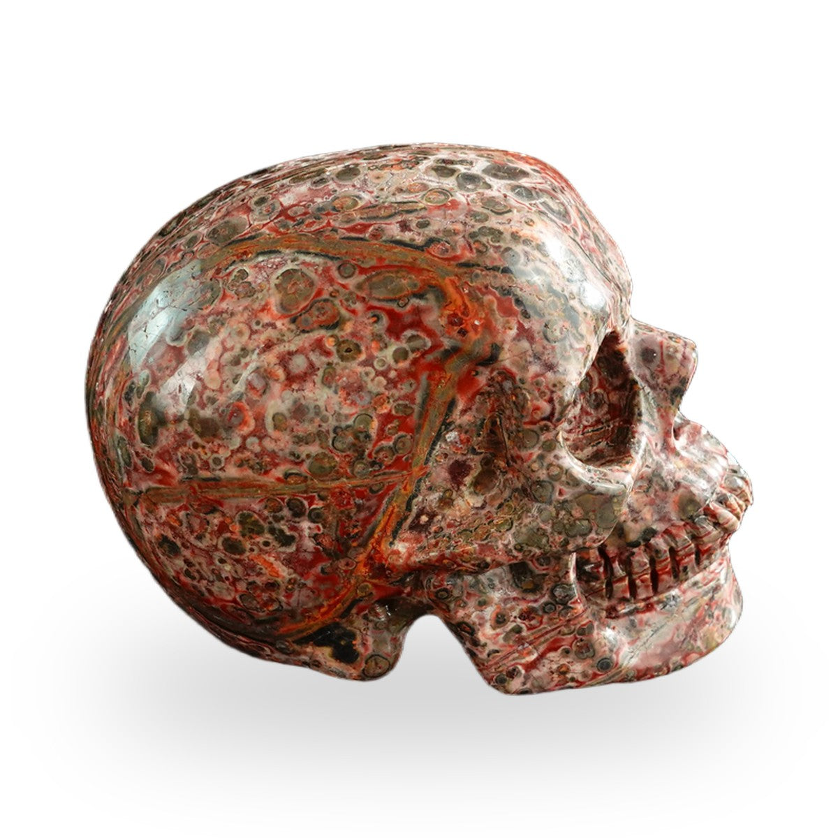 Red Leopard Skin Jasper crystal skull 3" SKH30LS18 photo 5