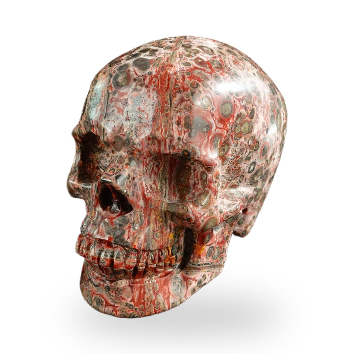 Red Leopard Skin Jasper crystal skull 3" SKH30LS18 photo 8