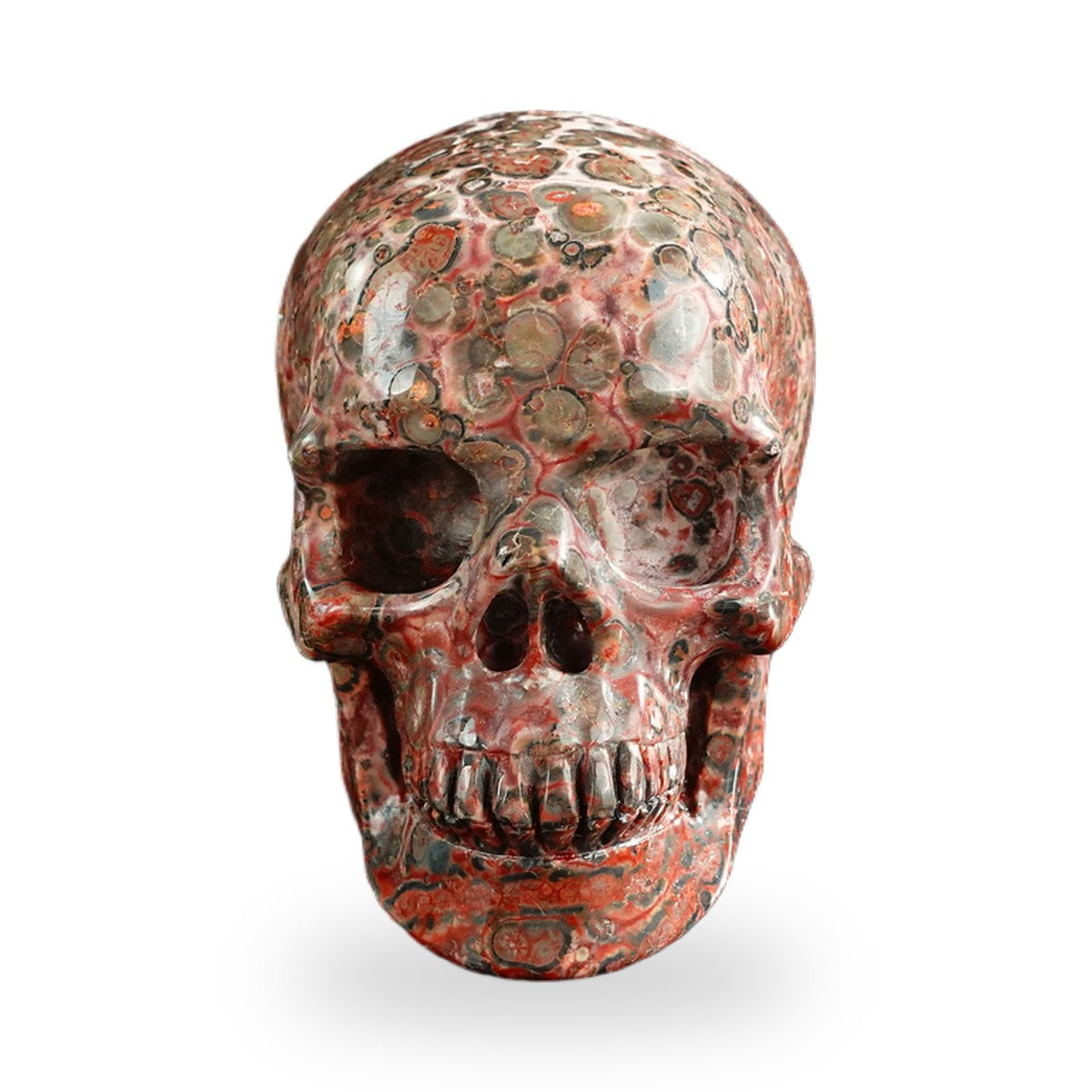 Red Leopard Skin Jasper crystal skull 3" SKH30LS19 photo 1