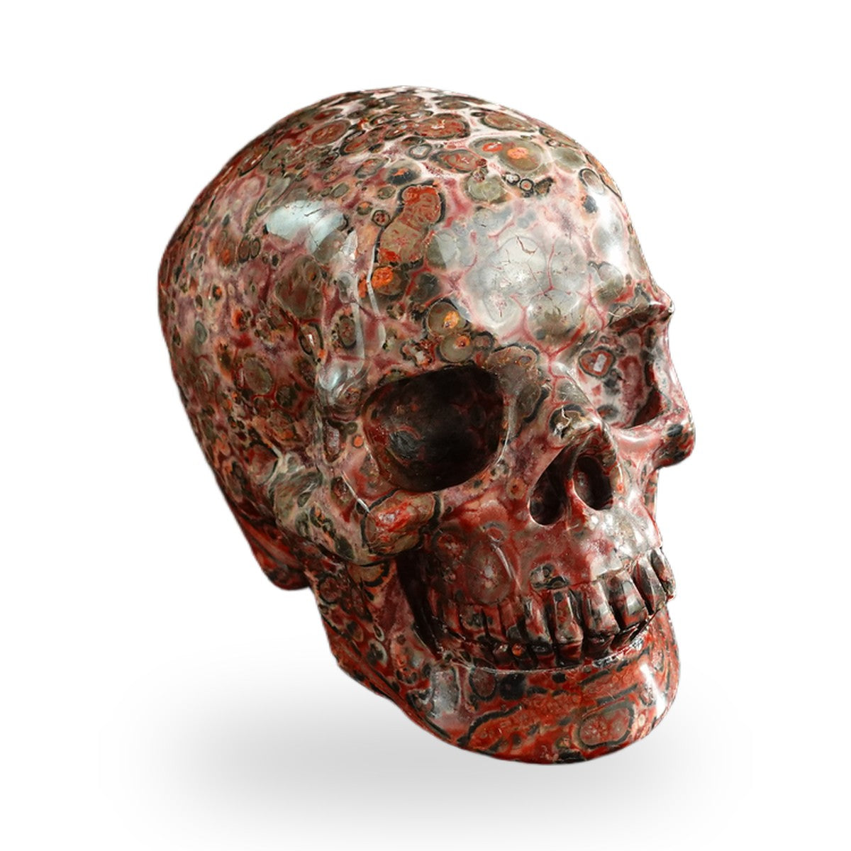 Red Leopard Skin Jasper crystal skull 3" SKH30LS19 photo 4