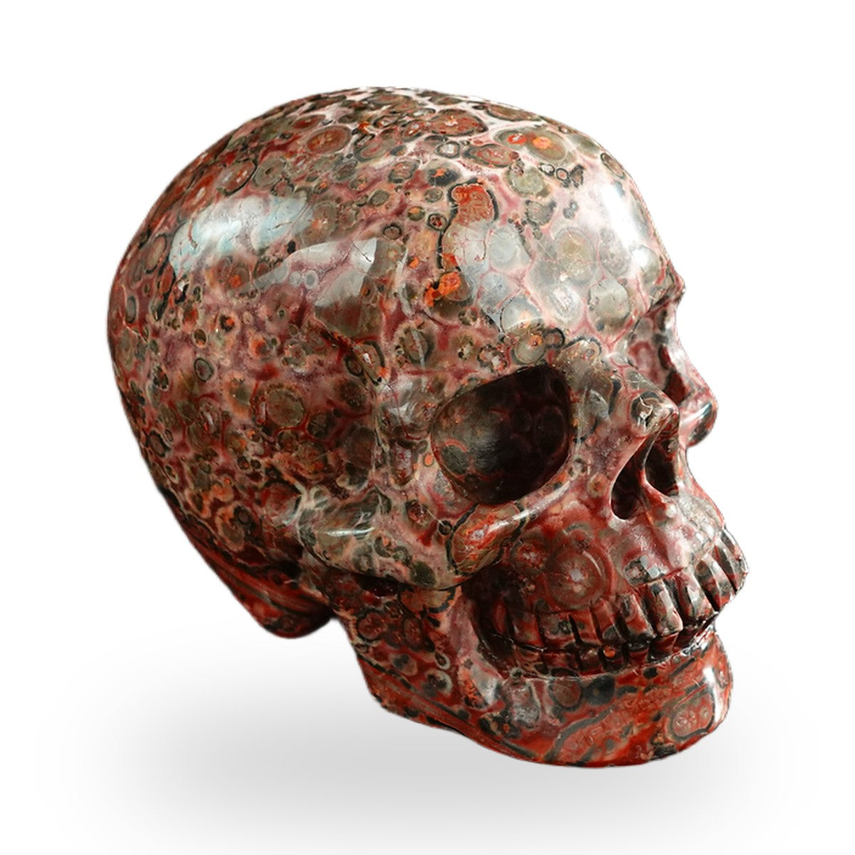 Red Leopard Skin Jasper crystal skull 3" SKH30LS19 photo 5