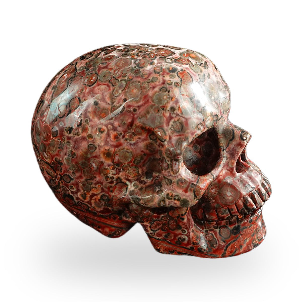 Red Leopard Skin Jasper crystal skull 3" SKH30LS19 photo 6