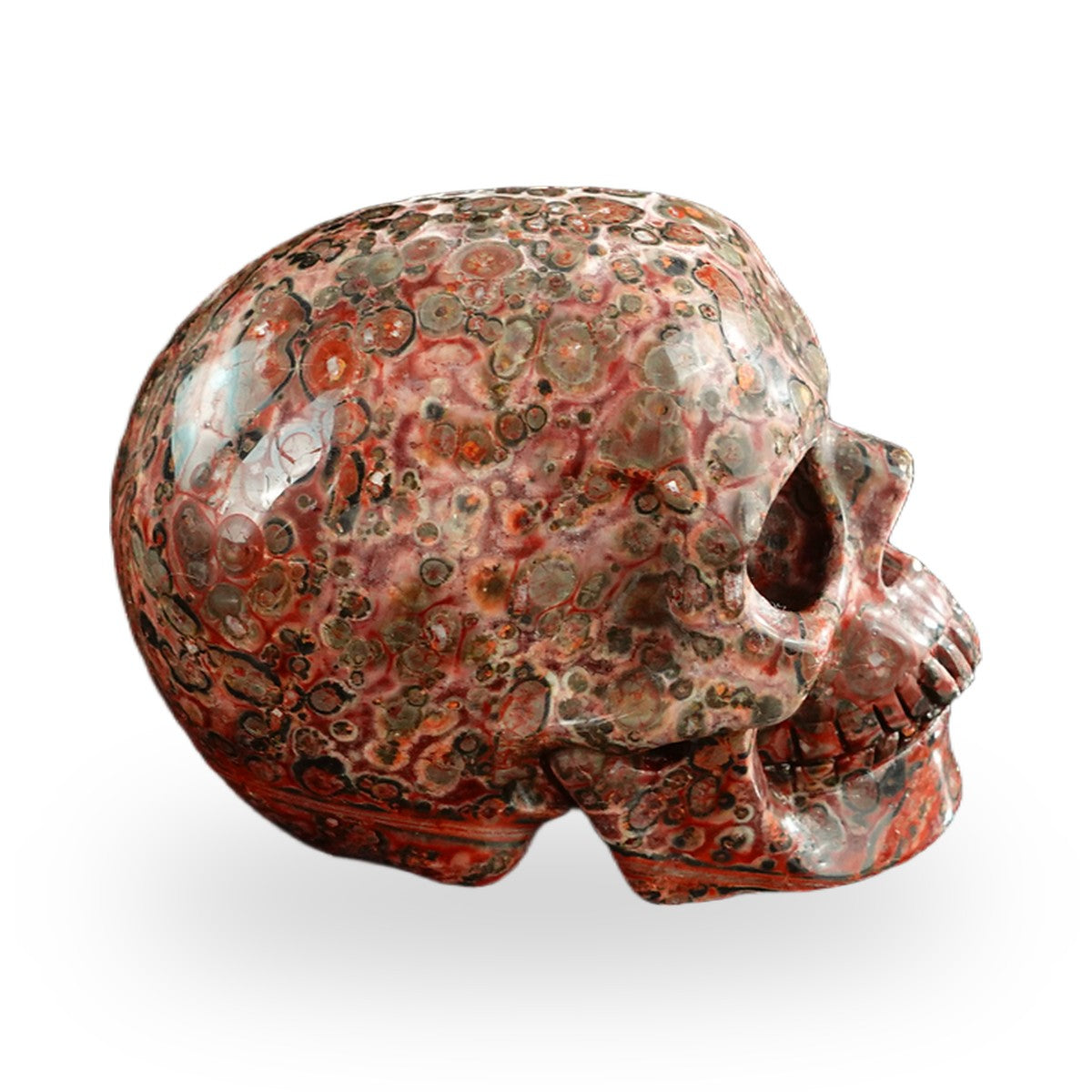 Red Leopard Skin Jasper crystal skull 3" SKH30LS19 photo 7