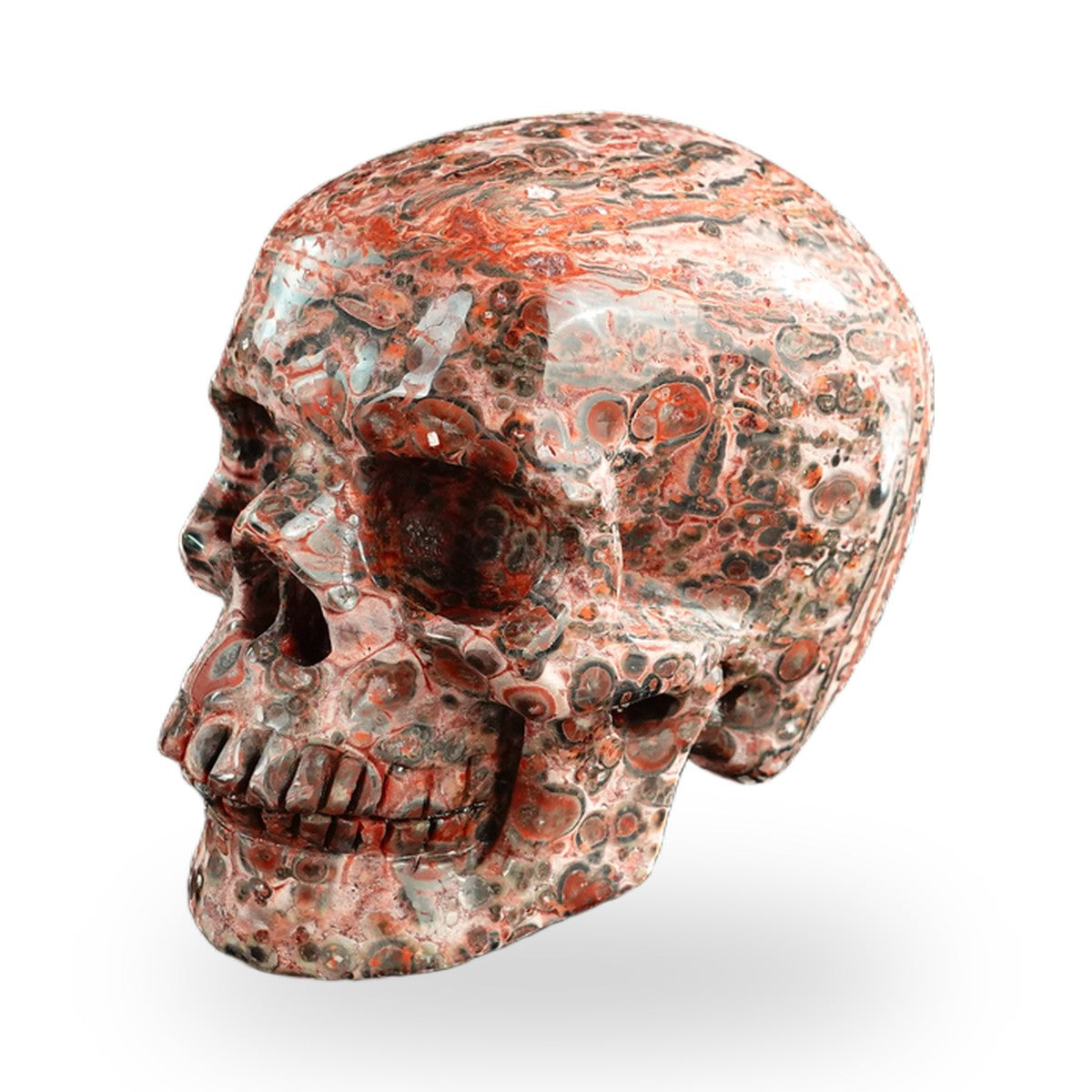 Red Leopard Skin Jasper crystal skull 3" SKH30LS20 photo 2