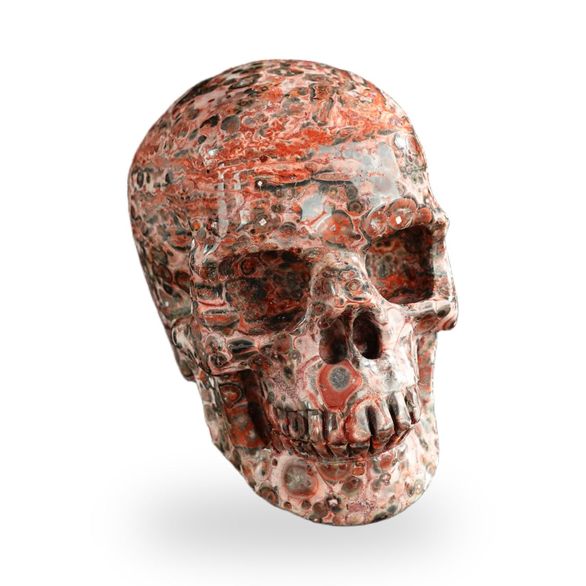 Red Leopard Skin Jasper crystal skull 3" SKH30LS20 photo 3