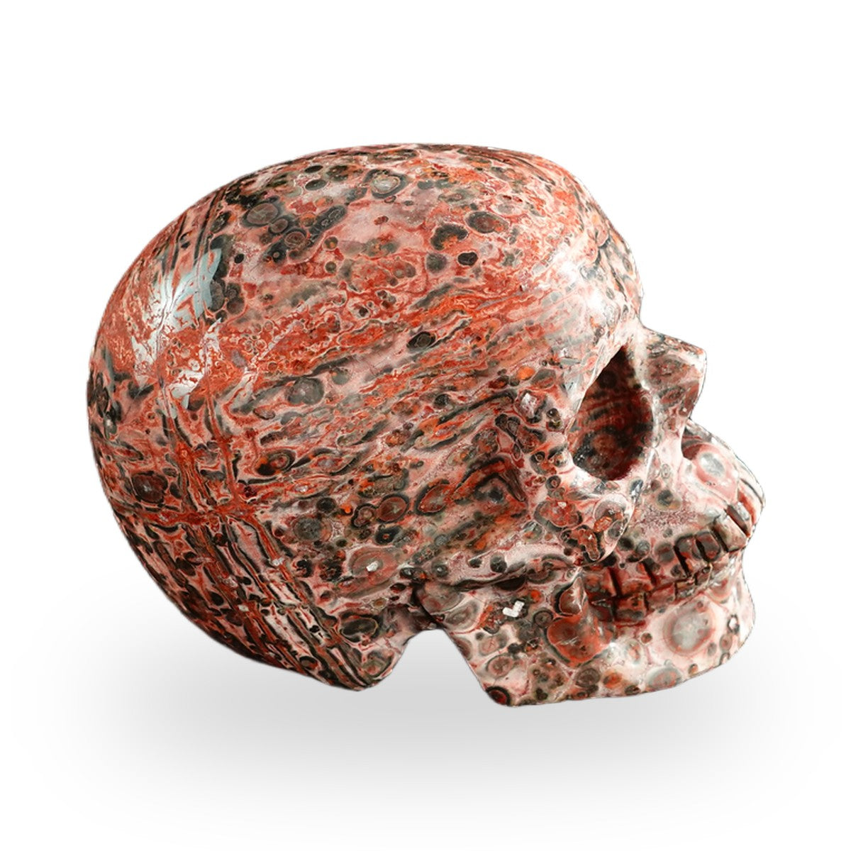 Red Leopard Skin Jasper crystal skull 3" SKH30LS20 photo 6