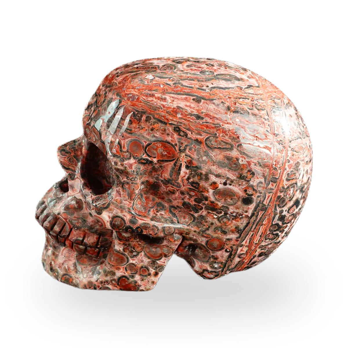 Red Leopard Skin Jasper crystal skull 3" SKH30LS20 photo 7