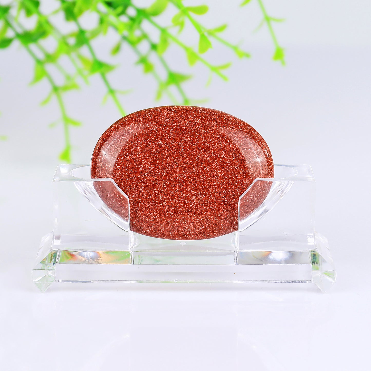 Natural Red Gold Stone Hand Carved Crystal Polished Palm Stone