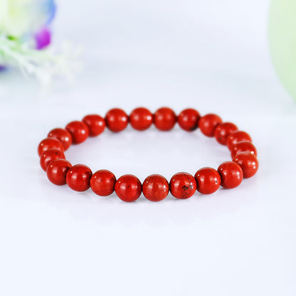 Natural Red Jasper Beads Bracelet,Healing Energy Bracelet,Handcrafted Gift