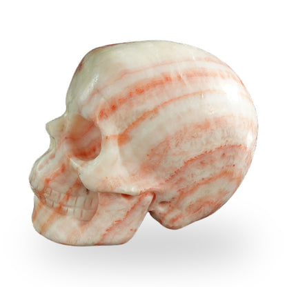 Rhodochrosite crystal skull 3" SKH30ZS01 view 6