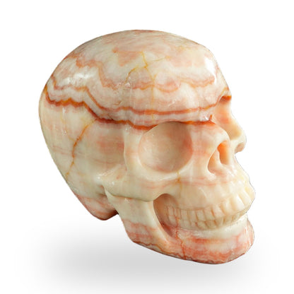 Rhodochrosite crystal skull 4.5" SKH45ZS01 view 3