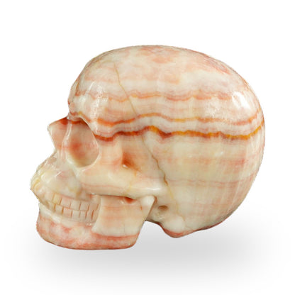 Rhodochrosite crystal skull 4.5" SKH45ZS01 view 5