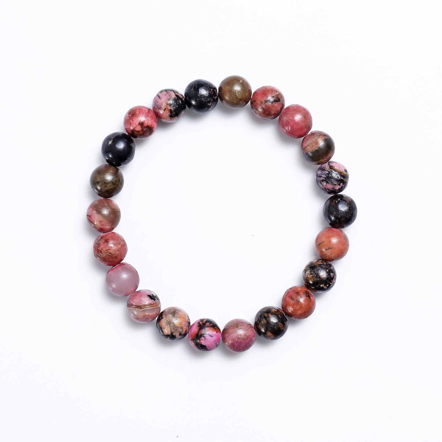 Natural Rhodonite Beads Bracelet,Healing Energy Bracelet,Handcrafted Gift