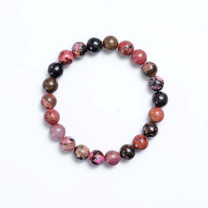 Natural Rhodonite Beads Bracelet,Healing Energy Bracelet,Handcrafted Gift