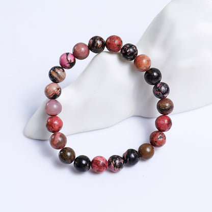 Natural Rhodonite Beads Bracelet,Healing Energy Bracelet,Handcrafted Gift