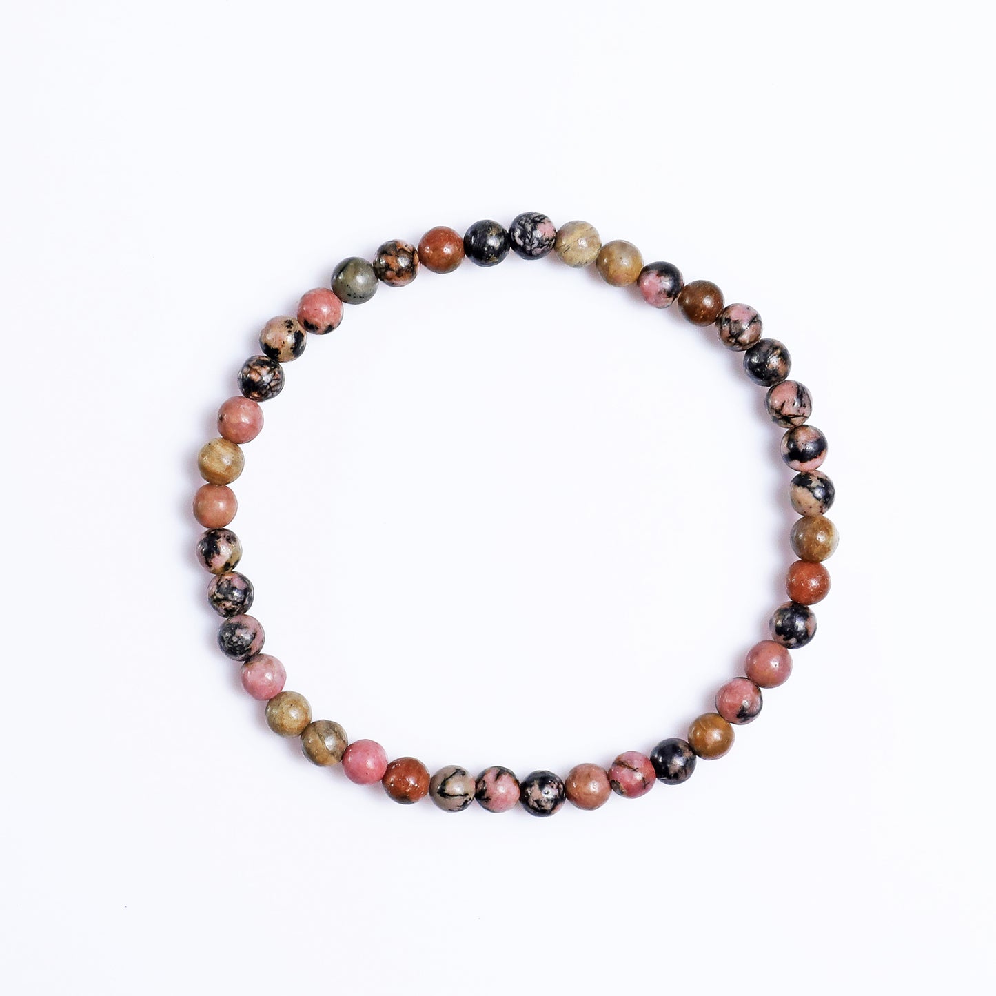 Natural Rhodonite Beads Bracelet,Healing Energy Bracelet,Handcrafted Gift