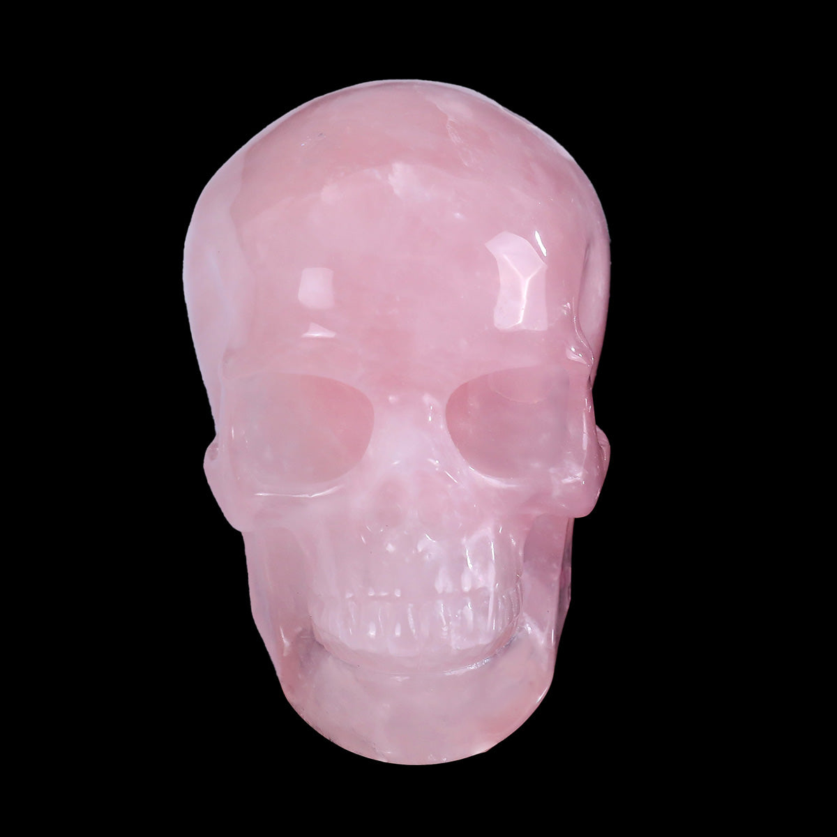 Rose Quartz crystal skull 2.2" hand carved gemstone sculpture