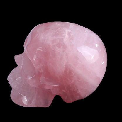 Rose Quartz crystal skull 2.2" hand carved view 7