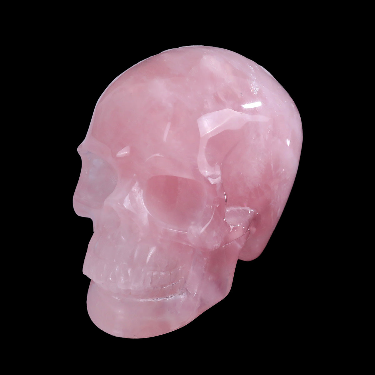 Rose Quartz crystal skull 2.2" hand carved view 9