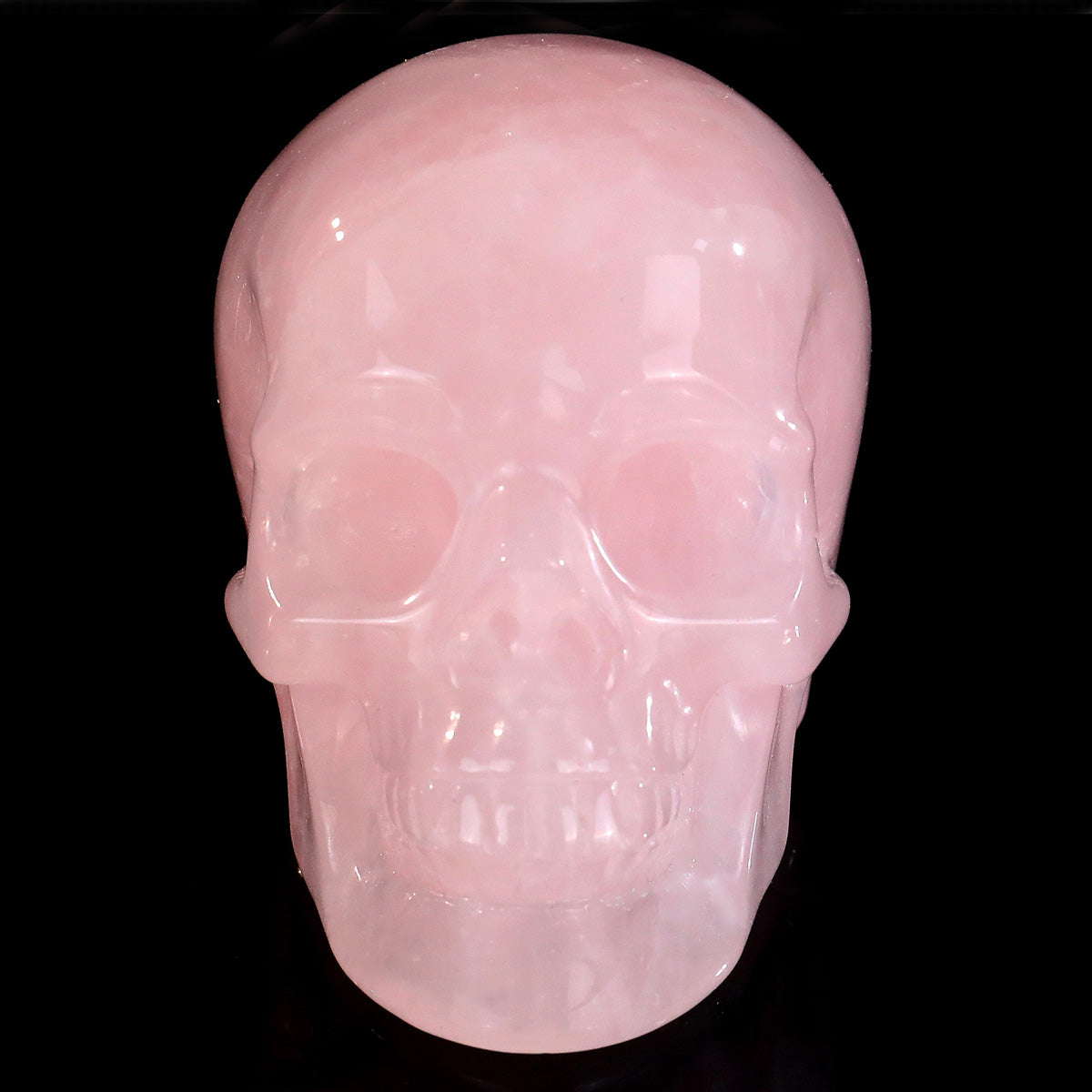 Rose Quartz crystal skull 3" hand carved gemstone sculpture