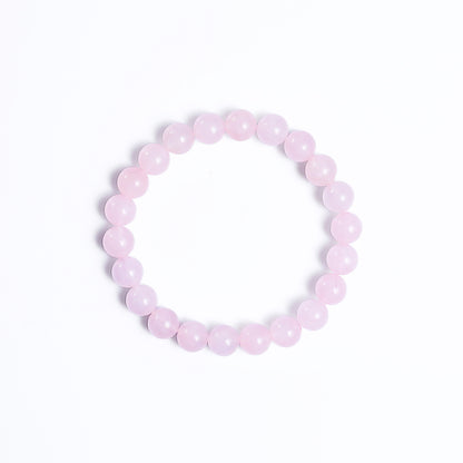 Natural Rose Quartz Beads Bracelet,Healing Energy Bracelet,Handcrafted Gift
