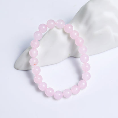Natural Rose Quartz Beads Bracelet,Healing Energy Bracelet,Handcrafted Gift