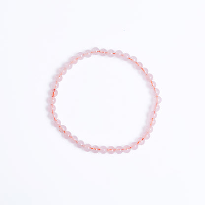 Natural Rose Quartz Beads Bracelet,Healing Energy Bracelet,Handcrafted Gift