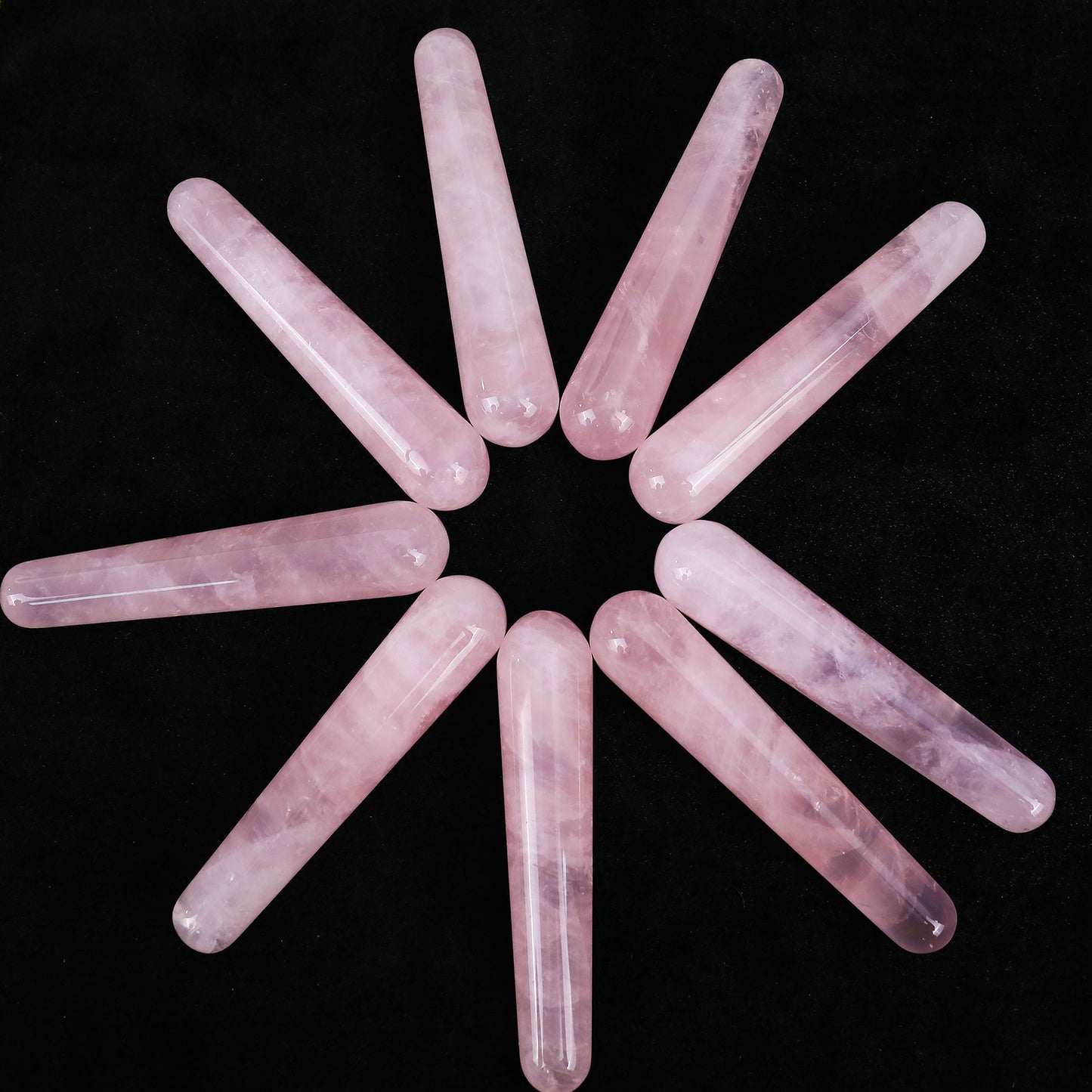 100mm Rose Quartz Hand Carved Crystal Guasha Wand,Massage Stick