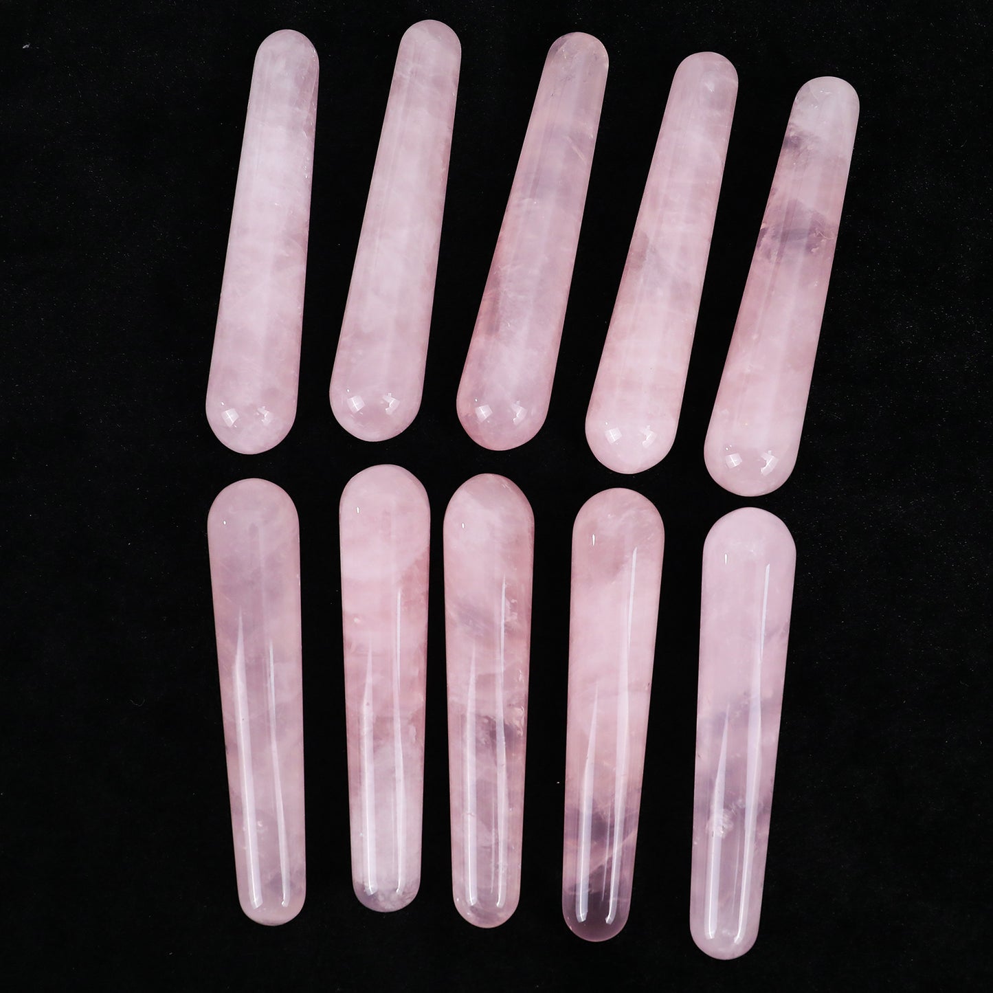 100mm Rose Quartz Hand Carved Crystal Guasha Wand,Massage Stick