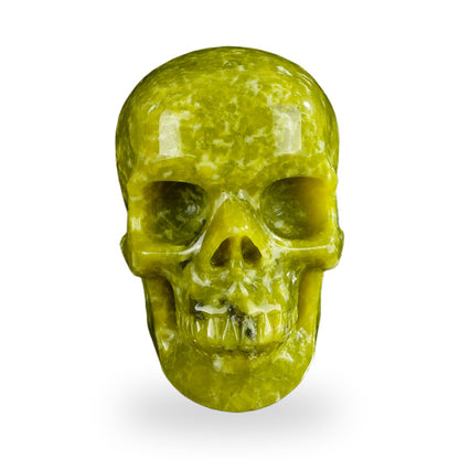 Serpentine crystal skull 4.5" SKH45XJ01 hand carved gemstone