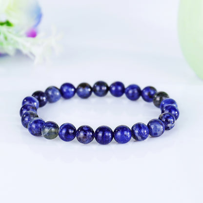 Natural Sodalite Beads Bracelet,Healing Energy Bracelet,Handcrafted Gift