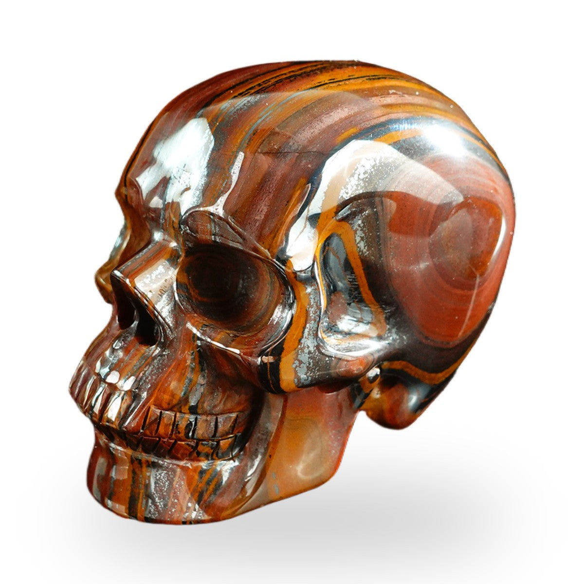 Tiger Iron crystal skull 3" SKH30TI01 view 7