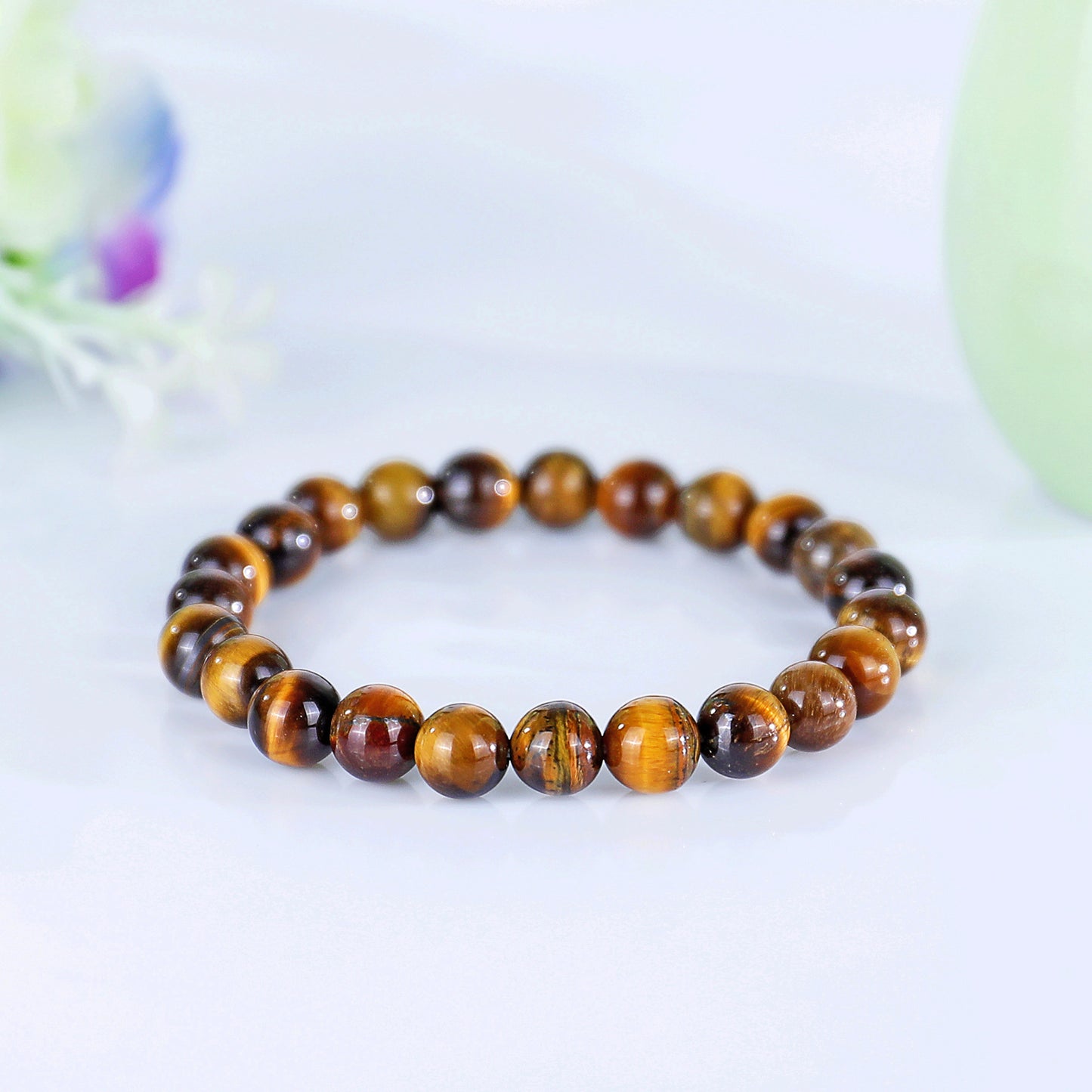 Natural Tiger Iron Eye Beads Bracelet,Healing Energy Bracelet,Handcrafted Gift