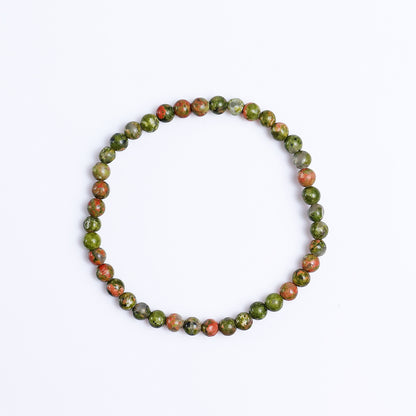 Natural Unakite Beads Bracelet,Healing Energy Bracelet,Handcrafted Gift